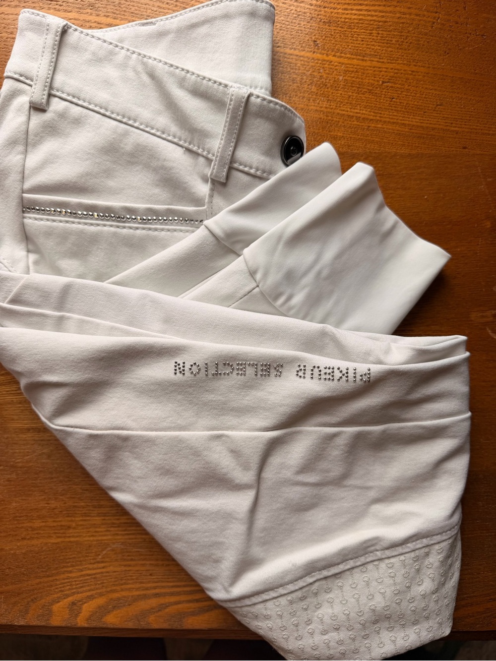 Pikeur White Breeches - full seat grip with Bling